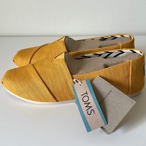 Toms Alpargata Golden Yellow Heritage Canvas Slip On Shoes Size 8 Women’s